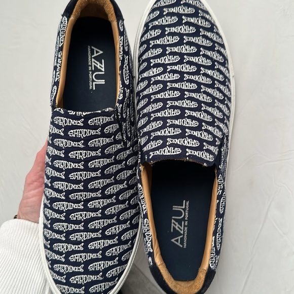 AZZUL NY navy blue and white Sardine Faro slip-on sneakers main image 8